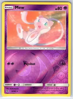 Mew 32/68 Rare Hidden Fates Pokemon Reverse Holo Near Mint - Image 1