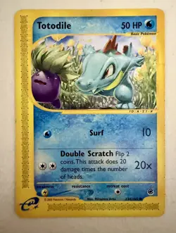 Totodile Expedition Base Set 134/165 Common LP ereader vintage - Image 1