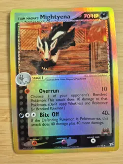 Team Magma's Mightyena 21/95 Team Magma vs Team Aqua Reverse Holo Pokemon MJ - Image 1