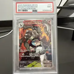 Pokemon Destined Rivals Team Rockets Houndoom 191/182 Illustration Rare PSA 9 - Image 1