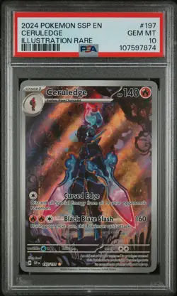 2024 POKEMON SSP EN-SURGING SPARKS ILLUSTRATION RARE #197 CERULEDGE PSA 10 - Image 1