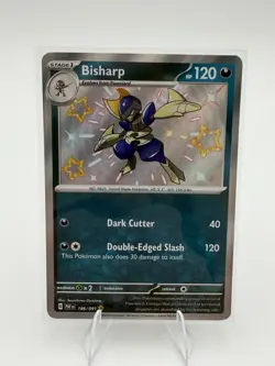 Bisharp 186/091 Shiny Rare Paldean Fates Pokemon NM - Image 1