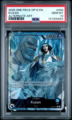 2025 One Piece OP12 EN #040 Kuzan Alternate Art PSA 10 GEM MINT - Image 1