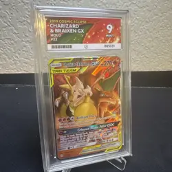 Pokemon Charizard & Braixen GX 22/236 Cosmic Eclipse Graded Card ACE 9 - Image 2