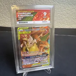 Pokemon Charizard & Braixen GX 22/236 Cosmic Eclipse Graded Card ACE 9 - Image 5