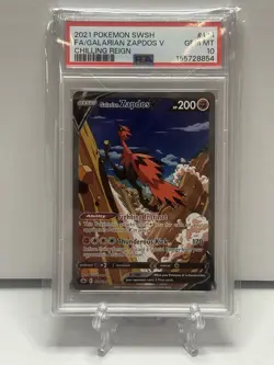 Galarian Zapdos v Alternate Full Art Holo Card 174/198 Chilling Reign PSA 10 - Image 1