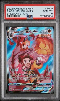 CARTA POKEMON SINGLE STRIKE URSHIFU VMAX TG19/TG30 BRS PSA 10 CARD ENG GRADATO - Image 2