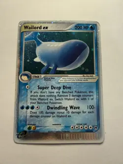 Wailord ex 100/100 Holo EX Sandstorm 2003 Pokemon Card LP Vintage - Image 1