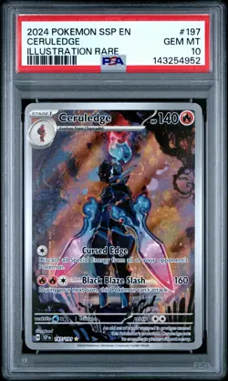 2024 POKEMON SSP EN-SURGING SPARKS ILLUSTRATION RARE #197 CERULEDGE PSA 10 - Image 1