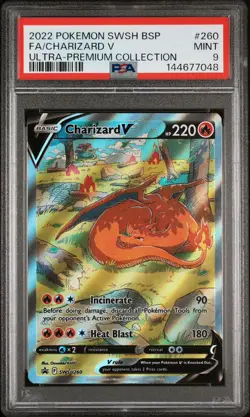 2022 POKEMON SWSH BLACK STAR PROMO #260 FULL ART/CHARIZARD V PSA 9 - Image 3
