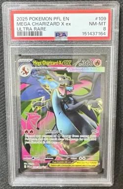 Pokemon PSA 8 Mega Charizard X ex 109/094 Phantasmal Flames Ultra Rare Holo - Image 1
