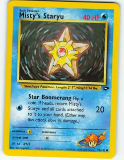 Misty's Staryu - 92/132 Gym Challenge - Pokemon TCG - 2000 - Image 1