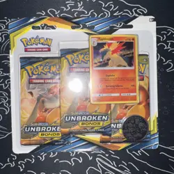 Pokemon Sun & Moon Unbroken Bonds 3-Pack Blister New Sealed Typhlosion Promo - Image 1