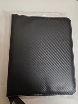 Black Herringbone Pattern Vinyl Trading Card Binder With 50 Pages - Image 1