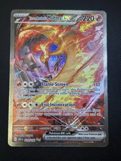 Pokemon TCG Team Rocket's Moltres EX 229/182 Sv10 Destined Rivals SIR Holo 220HP - Image 1