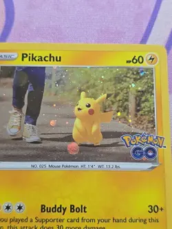 2022 Sword & Shield Pokemon Go Pikachu 27/78 Cosmos Holo NM SWIRL - Image 2