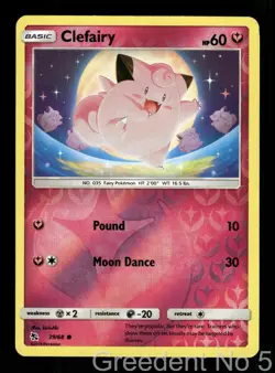 Clefairy 39/68 Common Hidden Fates Pokemon Reverse Holo Near Mint - Image 1