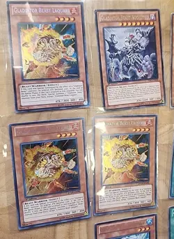 Lot 13 - Yu-Gi-Oh Gladiator Beast Laquari 1st + Equeste 1st + Darius 1st 1st Ed - Image 2