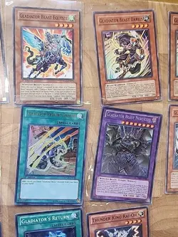 Lot 13 - Yu-Gi-Oh Gladiator Beast Laquari 1st + Equeste 1st + Darius 1st 1st Ed - Image 3