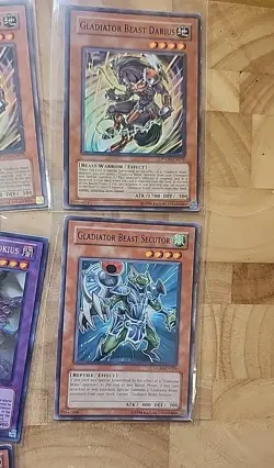 Lot 13 - Yu-Gi-Oh Gladiator Beast Laquari 1st + Equeste 1st + Darius 1st 1st Ed - Image 4