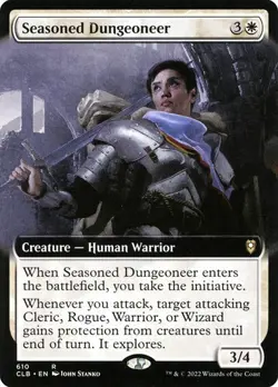 NM Extended Art Seasoned Dungeoneer, MTG, Baldur's Gate, Magic, 610 - Image 1