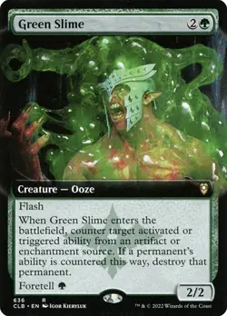 NM Extended Art Green Slime, MTG, Baldur's Gate, Magic the Gathering, 636 - Image 1