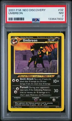2001 POKEMON NEO DISCOVERY #32 UMBREON PSA 7 - Image 1