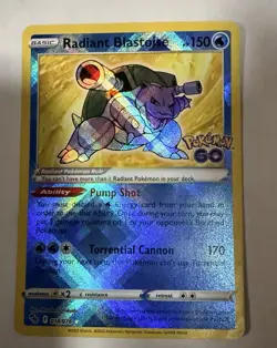 Pokemon TCG Radiant Blastoise Holo Card 018/078 Pokemon Go - Image 1