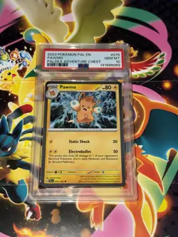 2023 POKEMON PAL EN-PALDEA EVOLVED PALDEA ADVENTURE CHEST #075 PAWMO PSA 10 - Image 2