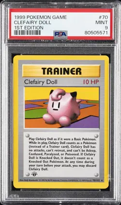 1999 POKEMON GAME 1ST EDITION #70 CLEFAIRY DOLL PSA 9 - Image 1