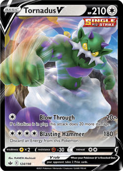 Tornadus V 124/198 Ultra Rare Chilling Reign Pokemon TCG Near Mint - Image 1