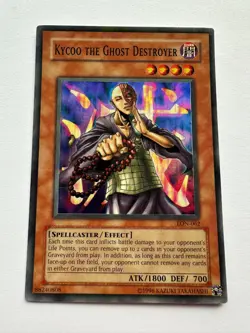 YUGIOH Super Rare Kycoo The Ghost Destroyer LON-062 Good Condition - Image 1