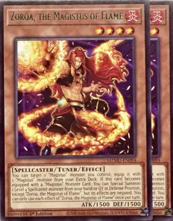 2X Yugioh Zoroa, the Magistus of Flame MZMU-EN094 - Rare - 1st Edition NM - Image 1