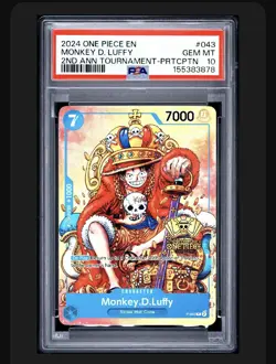 2024 One Piece Monkey.D.Luffy 2nd Anniversary Stamped Promo P-043 Regular. Psa10 - Image 1