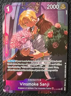 Vinsmoke Sanji OP12-041 TR Treasure Rare Legacy of the Master - Image 2