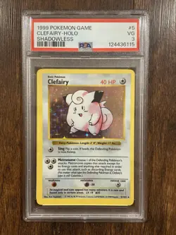 1999 Pokemon Game Clefairy Holo 5/102 PSA 3 - Image 1