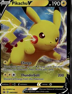 Pikachu V Promo SWSH: Sword & Shield Promo Cards SWSH061 Lightning Holo Pokemon - Image 1