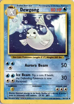 Dewgong 036/130 Base Set 2 Pokemon Card TCG - Image 1