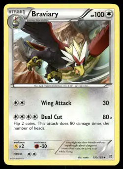 Pokemon Cards Braviary 130/162 BREAKthrough XY Rare NM - Image 1