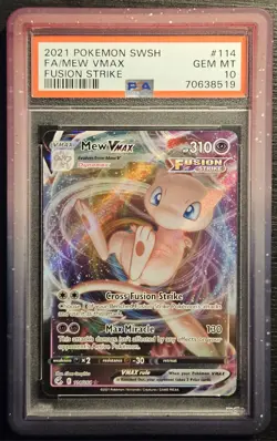 ⭐PSA 10 Mew VMAX 114/264 WITH GUARD ⭐Swsh Fusion Strike Pokemon Card - Image 1