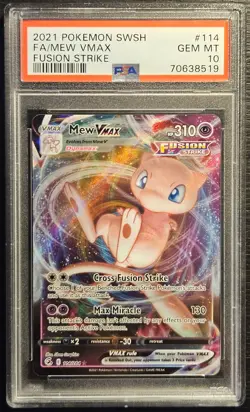 ⭐PSA 10 Mew VMAX 114/264 WITH GUARD ⭐Swsh Fusion Strike Pokemon Card - Image 3