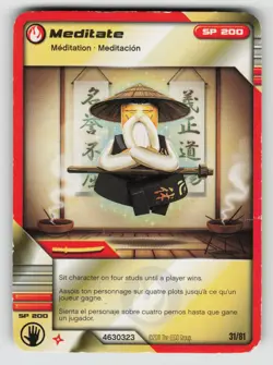 2011 LEGO Ninjago Masters of Spinjitzu - MEDITATE Non Holo Card #31/81 - Image 1