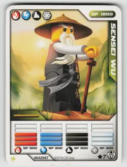 2011 LEGO Ninjago Masters of Spinjitzu - SENSEI WU - Non Holo Card #7 - Image 1