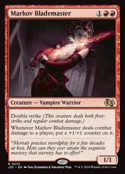 Markov Blademaster 0574 Non Foil Rare Foundations Jumpstart MTG Near Mint - Image 1