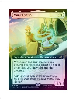 Monk Gyatso, Extended Art Foil, Avatar, Magic MTG NM - Image 1