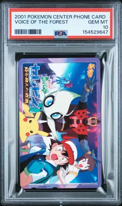 2001 POKEMON CENTER PHONE CARD CELEBI: THE VOICE OF THE FOREST PSA 10 - Image 1