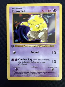 1999 Pokemon First Edition Drowzee Base Set 49/102 -LP WOTC - Image 1