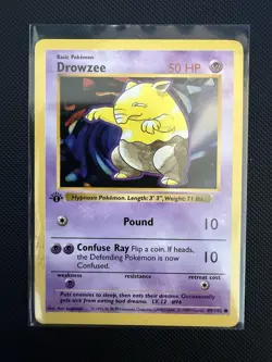 1999 Pokemon First Edition Drowzee Base Set 49/102 -LP WOTC - Image 4