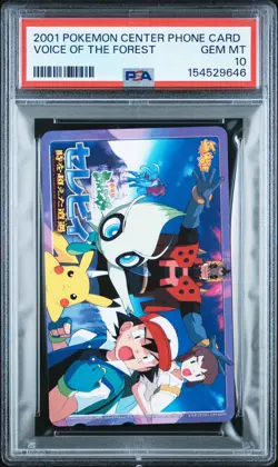 2001 POKEMON CENTER PHONE CARD CELEBI: THE VOICE OF THE FOREST PSA 10 - Image 1