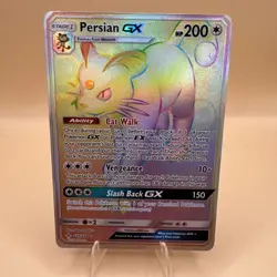 Pokemon TCG Persian GX Holo Secret Rare Card Unbroken Bonds 227/214 LP - Image 1